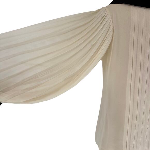 Robert Rodriguez Silk Chiffon Pleated Blouse Womens size 4 - Picture 6 of 12